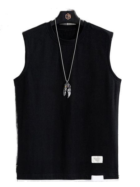 

men letter patched tank 390z#, White;black