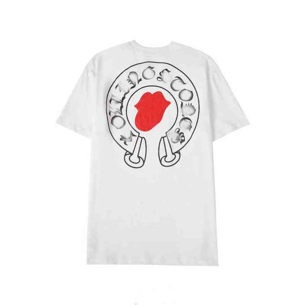 

mens summer luxury t shirts brand ch man t-shirt horseshoe flower tees classic cross sanskrit letter short sleeve designer tshirts women shi, White;black