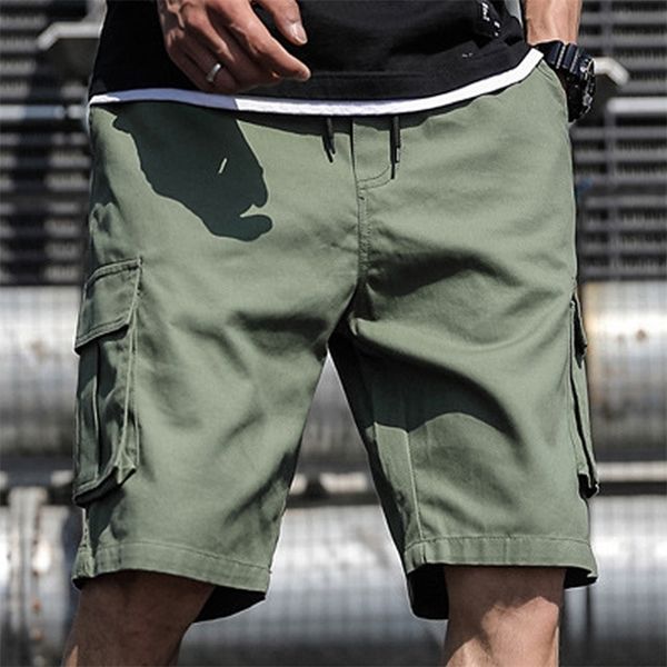 

cotton shorts men summer fashion shorts multipockets bermudas male summer clothing streetwear plus size shorts thin 6xl 7xl 220526, White;black