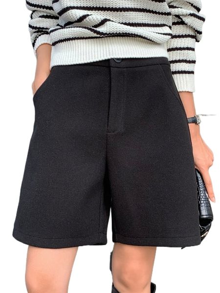 

dazy high waist solid wide leg shorts s0uz#, White;black