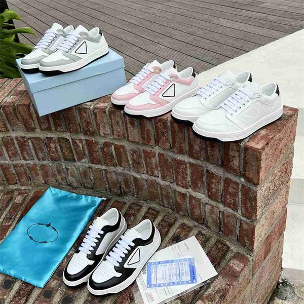 

r shoes district leather sneakers calfskin breathable trainers rubber triangle shoe casual walking comfort outdoor sneaker, Black