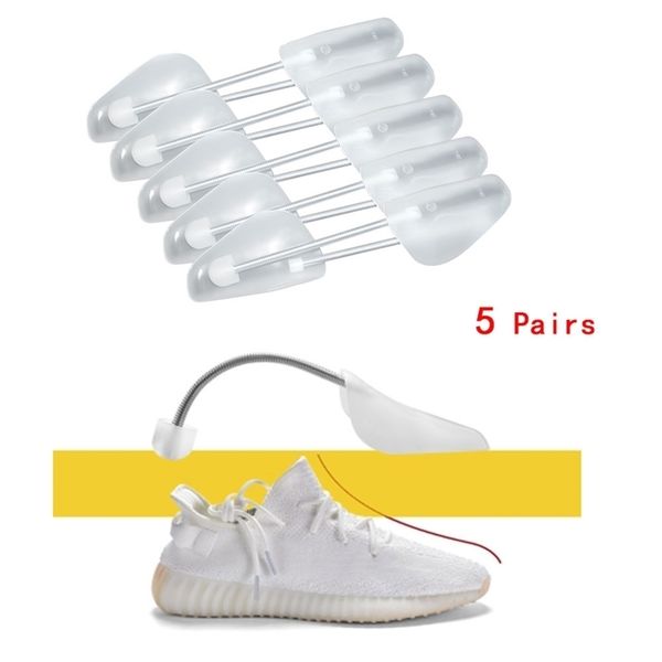 

transparent spring shoe support plastic prevents deformation and antiwrinkle material expander adjustable trees 220611, White;pink