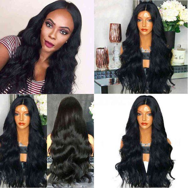 

black color hair wigs for women synthetic cosplay wave women's daily dressing full machine wig sinuo 220622