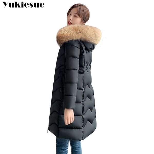 

autumn and winter new women s korean fashion big hair collar cotton clothing women s short coat winter jacket women coat 210412, Black