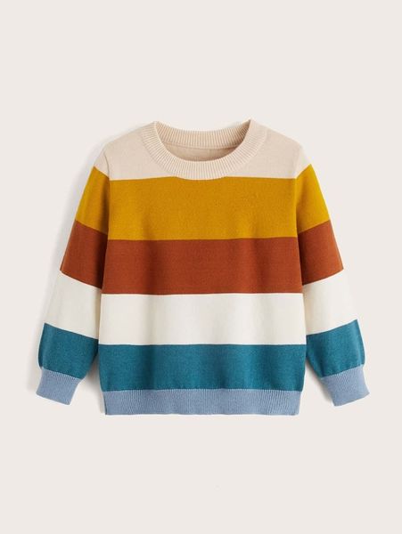 

toddler boys striped pattern sweater she02, Blue
