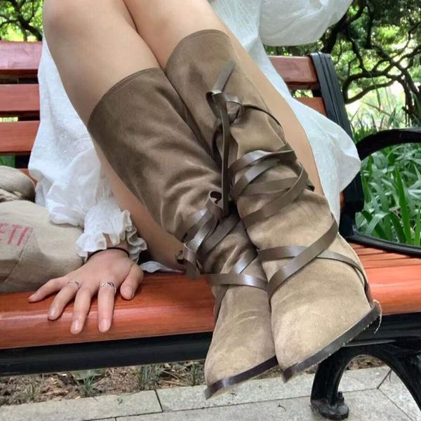 

exclusive black vintage suede strapping decorate high boots ankle combat boot low women's pointed western cowboy boots luxury designers