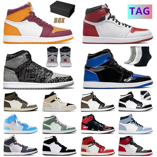 

2022 1 1s jumpman basketball shoes for mens womens panda high university blue mid dutch green carbon fiber designer sneakers trainers size 3
