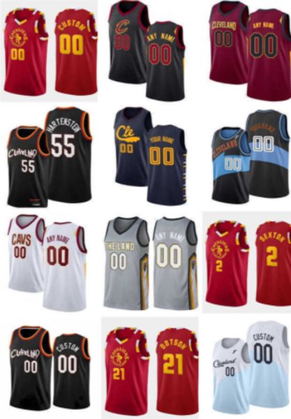 

75th custom men women youth cleveland''cavaliers''kevin 0 love collin 2 sexton darius 10 garland jarrett 31 allen basket, Black;red