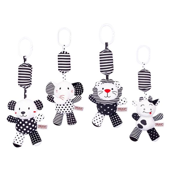 Animali in bianco e nero Lettino Campana Seggiolino di sicurezza Peluche Mobile Lettino Campanelli Sonagli Campana Passeggino Hang Car Hanging 220531