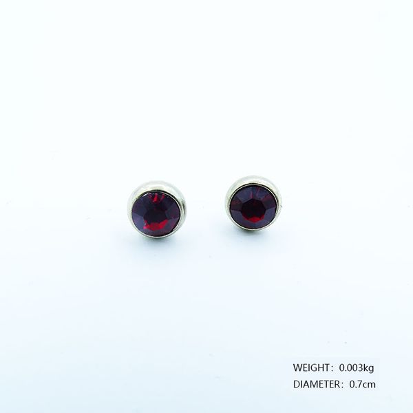 

european and american fashion female han edition ruby stud earrings accessories wholesale, Golden;silver