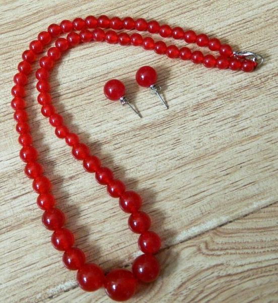 Lindo conjunto de contas de colar de rubi vermelho de 6-14mm de 6 a 14 mm