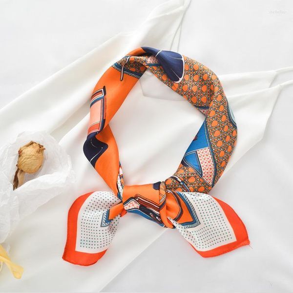 

scarves luxury animal silk satin head scarf for women plaid print kerchief neck scarfs 70cm square shawls and wrpas ladiesscarves shel22, Blue;gray