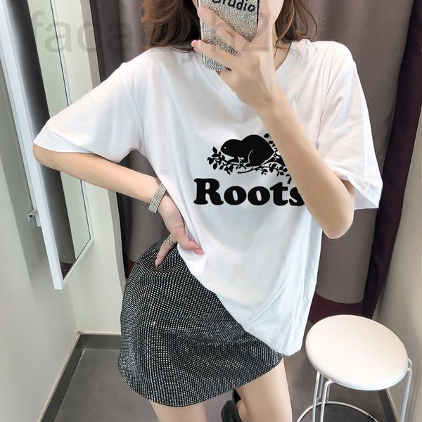 

women's t-shirt designer [nutria]new summer net red ins fashion couple dress half sleeve cotton short t-shirt women's brand m25820, White