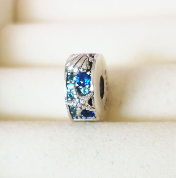 

100% 925 sterling silver tropical starfish and shell clip bead fits european pandora jewelry charm bracelets, Black