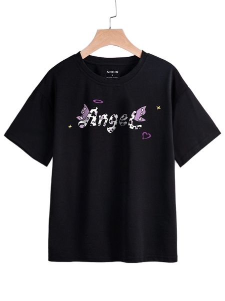 

letter graphic drop shoulder tee p280#, White