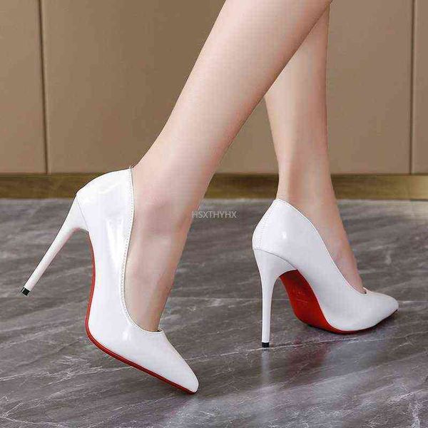 

2022 fashion high heels 35-45 plus size women shoe super high thin heels banquet wedding shoe pointed toe ladies party shoe t220730, Black