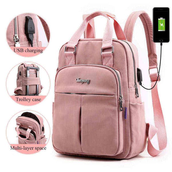 

girls lapbackpacks pink men usb charging bagpack women travel backpack school bags bag for boys teenage mochila escolar 2022 aa220316