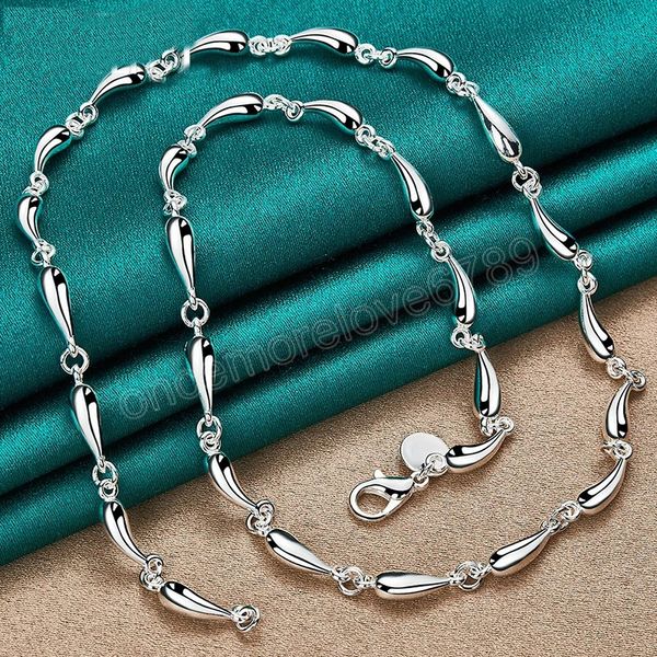 

925 sterling silver solid water drop chain necklace for man woman wedding engagement party charm jewelry
