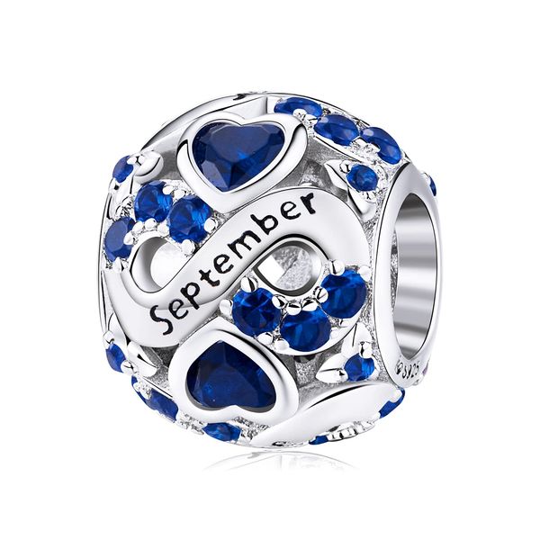 

charm bracelets birthstone jewelry 925 sterling sier infinity love heart openwork bead for european and necklaces with 5a cubic zirconi amvs, Golden;silver