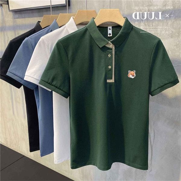

mens luxury maison mascot embroidery brand appliqued cotton polo t shirt male fashion short sleeve men shirt golf 220608, White;black