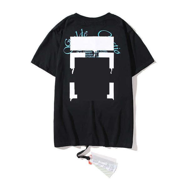 

summer fashion brand offs t shirts mens ow religious oil painting direct spray arrow tshirts hip hop short sleeve loose men women black 1g2, White;black