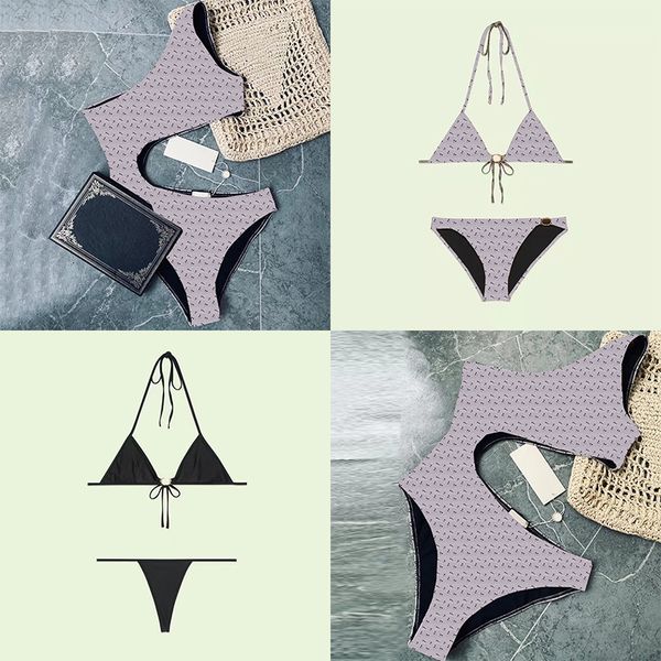 

letters bodysuits women brand swimwear for summer swimming clothing luxury backless female bikini set, White;black