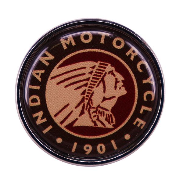

indian motorycle pin golden head motor indiana brooch badge, Blue