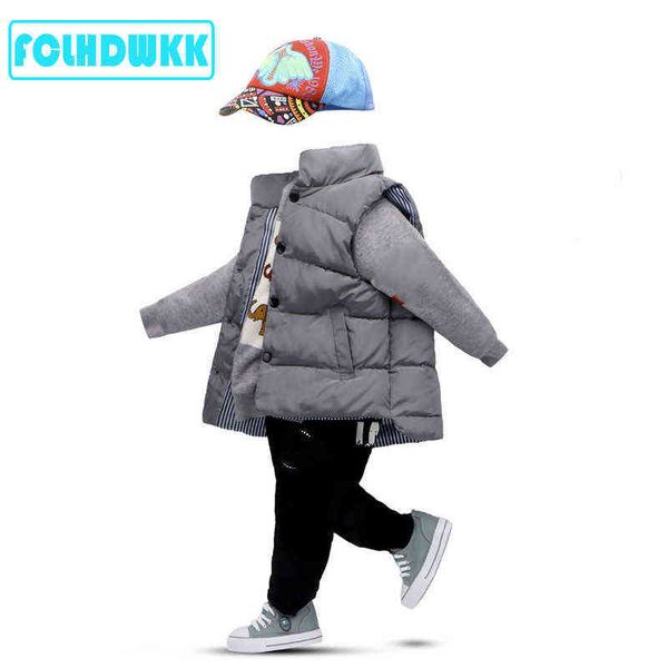 

autumn winter 2018 boys girls vest coat down cotton vest kid cotton for girls boy coat down and parka kids vest clothes warm j220718, Blue;gray
