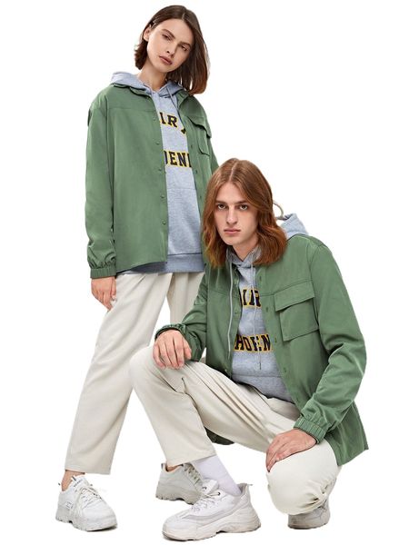 

1pc flap pocket button front shirt q18h#, White;black