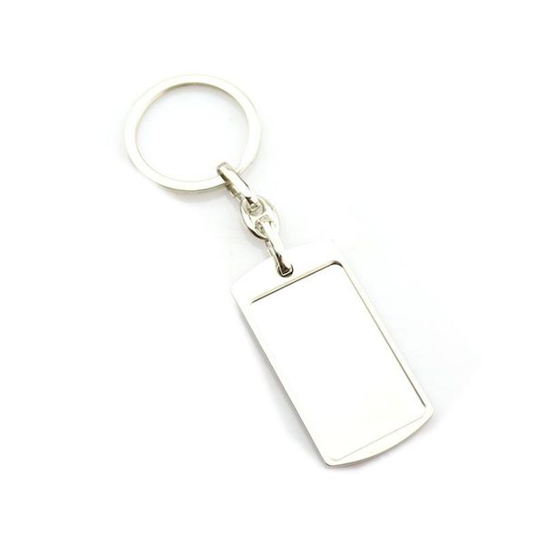 

fashion classic zinc alloy souvenir rectangle key chain creative business gifts keychain key ring trinket wholesale xmas gifts, Silver
