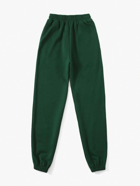 

solid slant pocket sweatpants 97ek#, Black;white