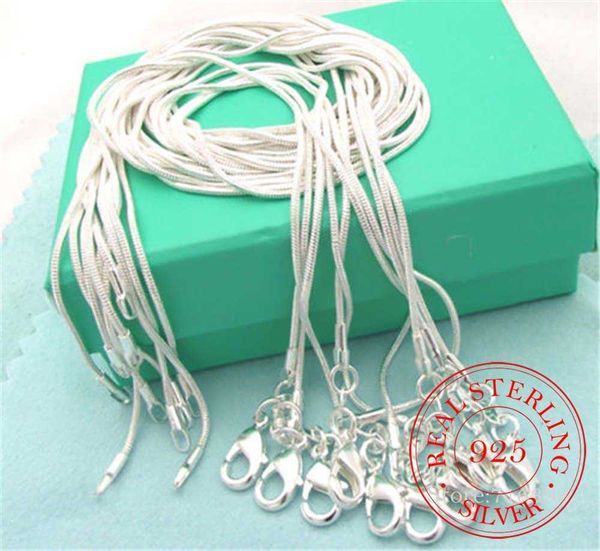 

10pcs/lot promotion wholesale 925 sterling silver necklace fine jewelry snake chain 1mm 16-30inch for women men