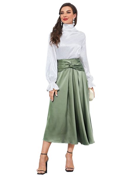 

ruched front a-line skirt w6wv#, Black