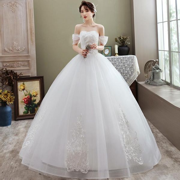 Altri abiti da sposa Abito leggero strepless 2022 Robe De Mariee Appliques Perle Pizzo Moda all'ingrosso Abiti da sposa semplici