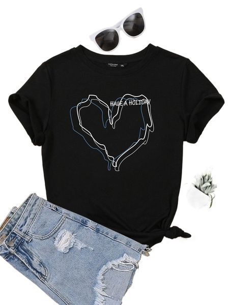 

plus slogan graphic t-shirt n4ki#, Black