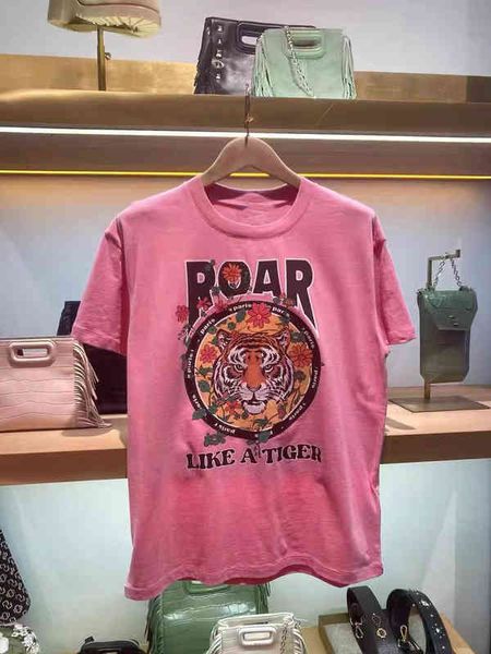 

women's t-shirt fadan  family spring and summer interesting tiger zodiac printed round neck cotton short sleeve minority t-shirt femal, White