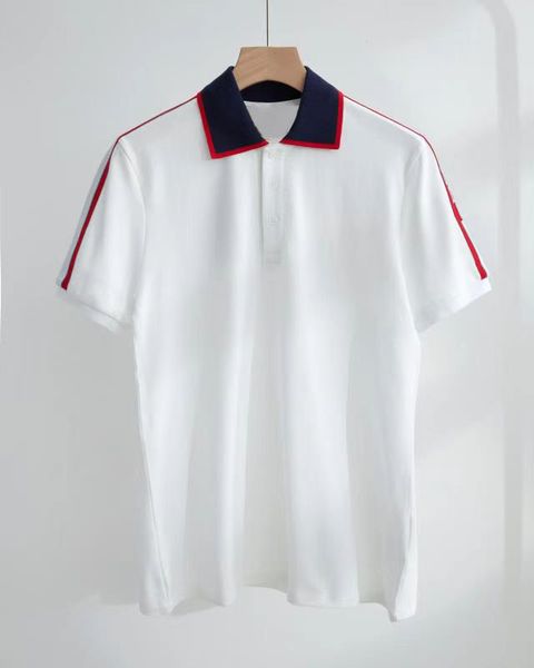

men polo t shirts luxury summer short sleeves fashion casual hip hop letter colored painted mens polos, White;black