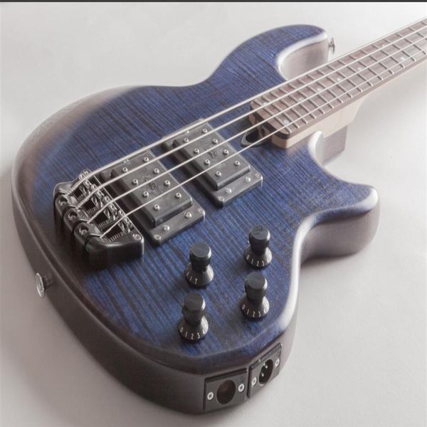 

custom grand wa style 4 strings electric guitar bass in blue color256d