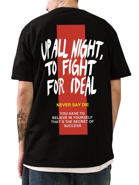 

men slogan graphic tee d4a4#, White;black