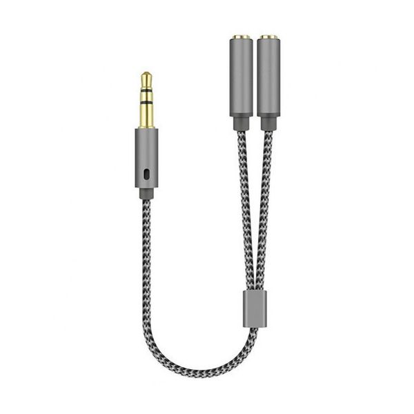 Aux 3,5 mm de cabo de áudio conecta 1male a 2 portas fêmeas fone de ouvido fonecophone fone splitter Cables Adaptador de arame de fios do alto -falante