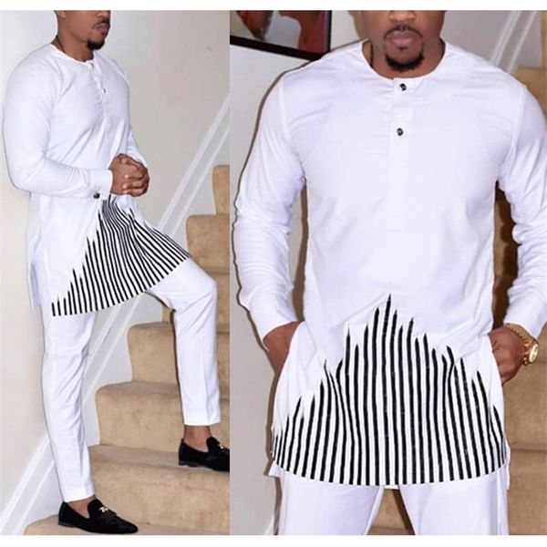 HD 2020 Africano Dashiki Roupas para homens Sem calça Camisa Conjunto de bordados Tops Tercela Terce