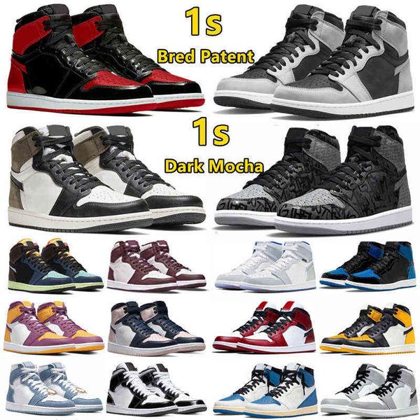 

1 high og 1s mens basketball shoes bred patent shadow 2.0 university blue dark mocha bio hack chicago pollen rebellionaire outdoor men women