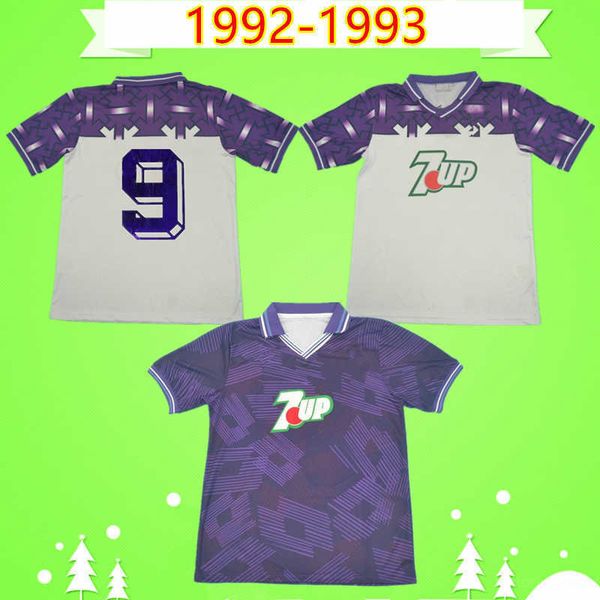 

1992 1993 fiorentina retro soccer jerseys 92 93 away white home purple gabriel football shirts batistuta uniforms vintage maglia da calcio, Black;yellow