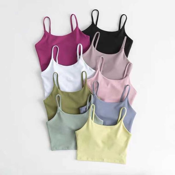 

c5238 tank women yoga bra shirts sports vest fitness underwear solid color lady with removable cups yoga tanks, White;red