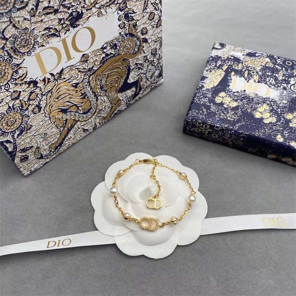 

jewelry store 70% off new fashion inlaid pearl bracelet women's net red same brass letter jewelry, Black