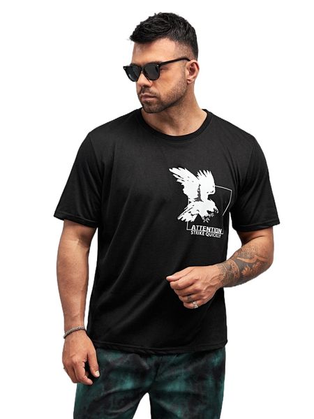 

extended sizes men eagle & letter graphic tee j8mi#, White;black