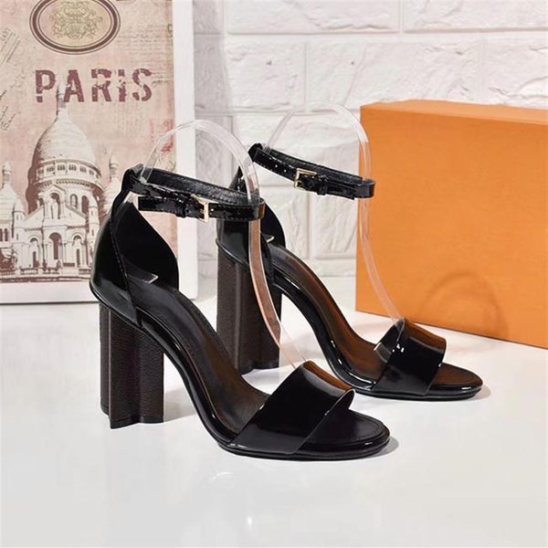

plus size quality european style shoes imported leather female sandals designer has label female slippers women fashion high heels209d, Black