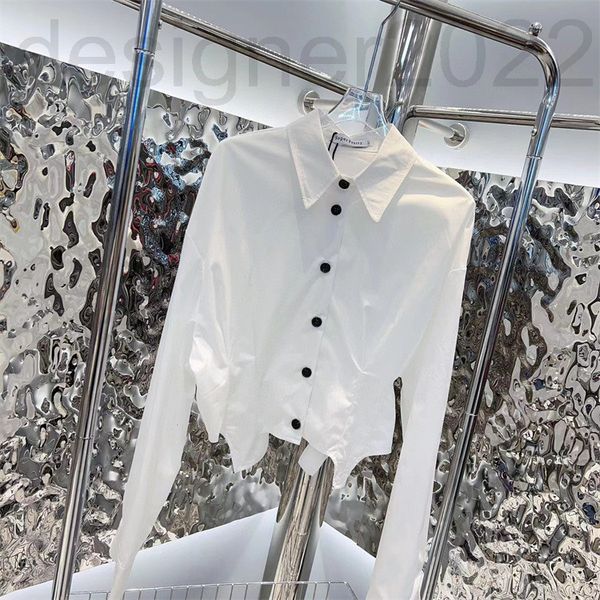 

women's blouses & shirts designer irregular white long sleeved shirt women's wear spring design sense of minority solid color wome