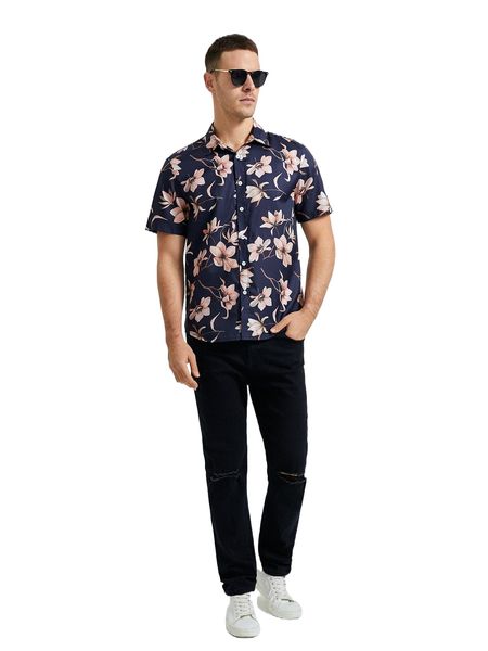 

men floral print button up shirt r1ut#, White;black