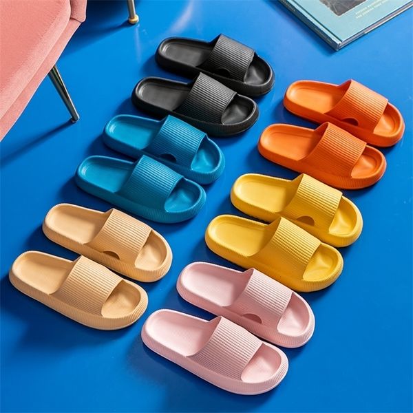 

9 colors eva slippers soft sole beach slide fashion thicker platform man women slipper indoor bathroom antislip home 220611, Black